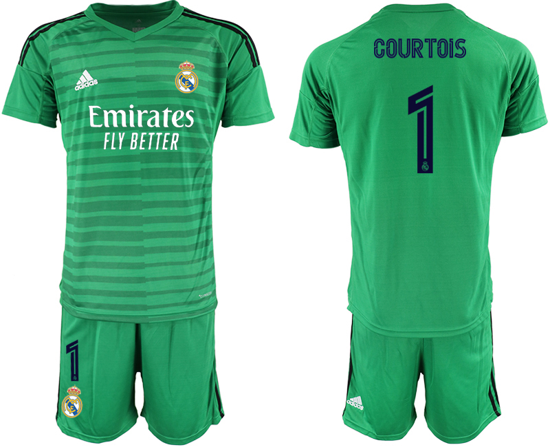 Men 2020-2021 club Real Madrid green goalkeeper #1 Soccer Jerseys